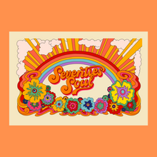 Load image into Gallery viewer, 60s and 70s 1960s 1970s retro art prints wall art posters pictures designed for 70s House Manchester featuring our psychedelic '70s Soul' artwork by illustrator Scarlett Rickard inspired by the iconic 7-up seven-up uncola adverts by John Alcorn perfect for your retro or modern home