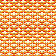 Load image into Gallery viewer, swirling 70s wave design in ribbons of orange, magnolia and brown funky groovy 70s retro wallpaper