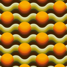 Load image into Gallery viewer, Rising sun Larbey wallpaper by 70s House manchester Estelle Bilson Bidding room, retro orange, yellow, brown and green, made in UK luxury wallpaper made in lancashire cermanic tiger leopard by Dogwood Lifestyle monstera cheese plant 70s vintage retro spaceage bohemian boho hippie 60s funky