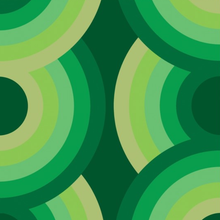 Load image into Gallery viewer, light green, apple green, green, dark green swirling 70s retro wallpaper called Yootha Pale Green 70s retro funky mid century style wallpaper