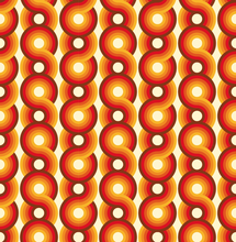 Load image into Gallery viewer, yellow, red, brown and orange swirling 70s retro wallpaper called Yootha tangerine 70s retro mid century style wallpaper
