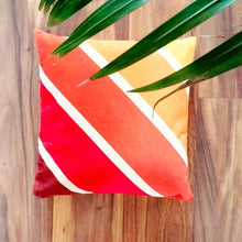 Load image into Gallery viewer, 70s Club Stripe Velvet Cushion - Tangerine - NOW LIVE!
