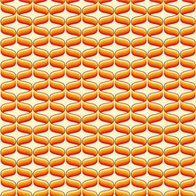 Load image into Gallery viewer, swirling 70s wave design in ribbons of orange, magnolia and brown funky groovy 70s retro wallpaper
