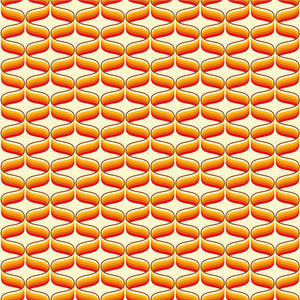 swirling 70s wave design in ribbons of orange, magnolia and brown funky groovy 70s retro wallpaper