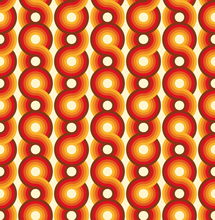 Load image into Gallery viewer, yellow, red, brown and orange swirling 70s retro wallpaper called Yootha tangerine 70s retro mid century style wallpaper
